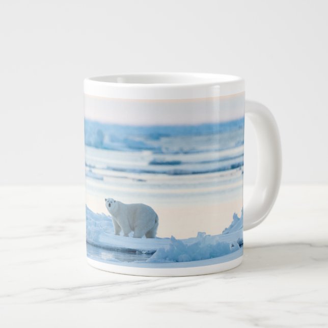 Grande Tasse Glace et neige | Ours polaire Iceberg Norvège (Devant droit)