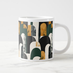 Grande Tasse Gold Abstrait Vert noir et blanc