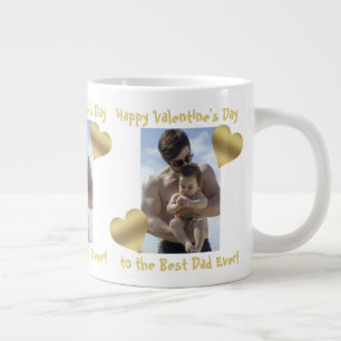 Grande Tasse Gold Hearts Happy Valentine's Best Papa Ever Photo