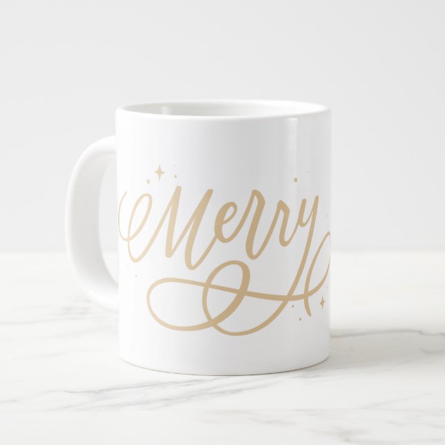 Grande Tasse Gold Script Sparkly Bubbly Joyeux cadeau de vacanc