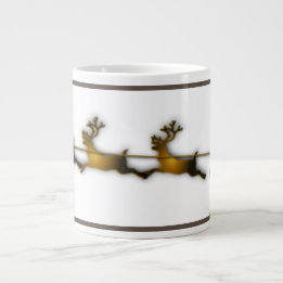 Grande Tasse Golden Deer Christmas Santa Claus Sledge