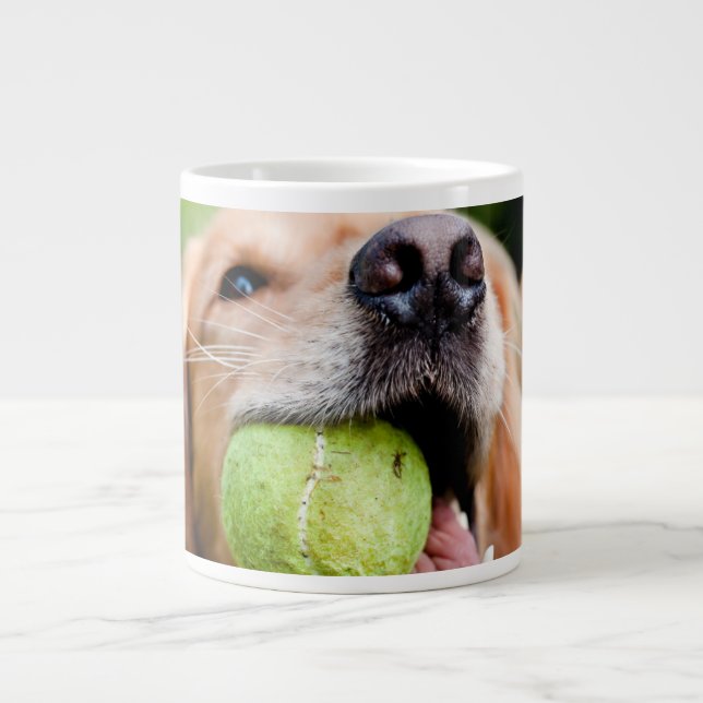 Grande Tasse Golden Retriever Avec Le Bal De Tennis (Devant)