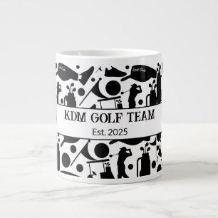 Grande Tasse Golf Silhouette Motif Classic Noir & Blanc