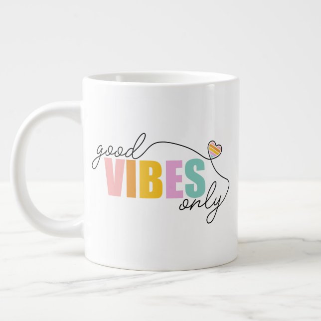 Grande Tasse Good Vibes seulement Rainbow Heart (Gauche)