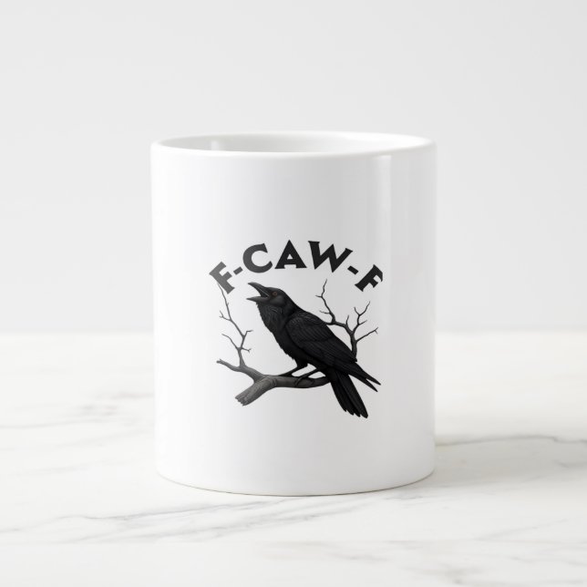 Grande Tasse Gothic Crow Funny F-Caw-F Humor Essential Creative (Devant)