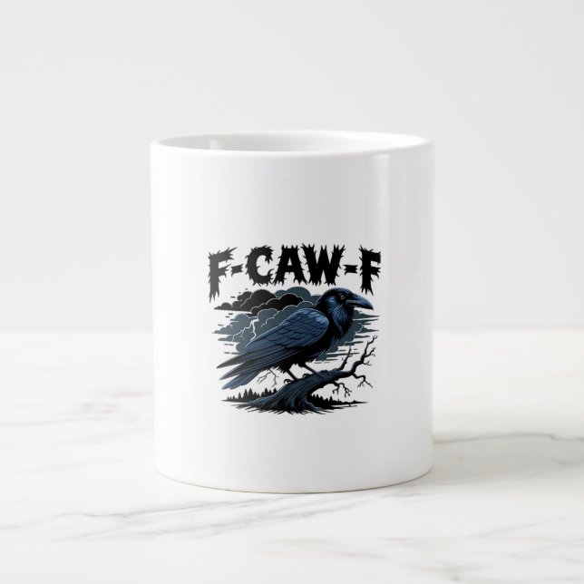 Grande Tasse Gothic Crow Funny Humor F-Caw-F Essential Minimal  (Devant)