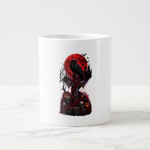 Grande Tasse Gothic Halloween Corbeau Cimetière Hanté Citrouill