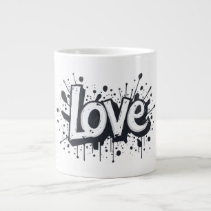 Grande Tasse Graffiti Graffiti Amour monochrome balise
