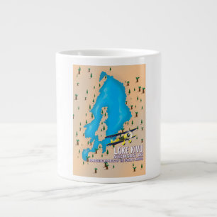 Grande Tasse Grand lac africain carte de voyage du lac Kivu.