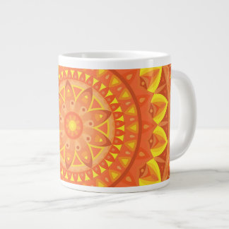 Grande Tasse Grand Mandala Orange Chaud Cosy Boho Oversize