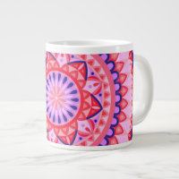 Grand Mandala Rose Boho Surdimensionné Motif Vibra