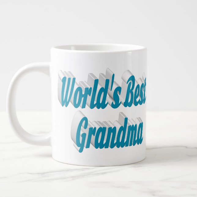 Grande Tasse Grand-mère ciel bleu demi typographie (Gauche)