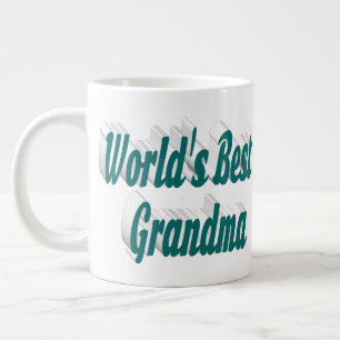 Grande Tasse Grand-mère demi-typographie verte