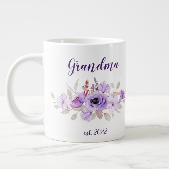 Grande Tasse Grand-mère PERSONNALISABLE Date - Première Grand-m (Gauche)
