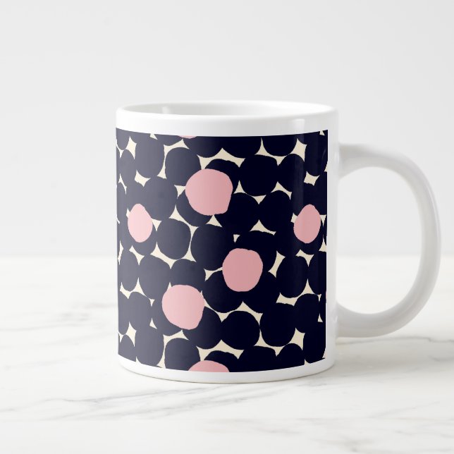 Grande Tasse Grand Motif point bleu et rose (Droite)