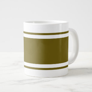 Grande Tasse Grand Or Moderne Grilles De Course Olive Sur Blanc