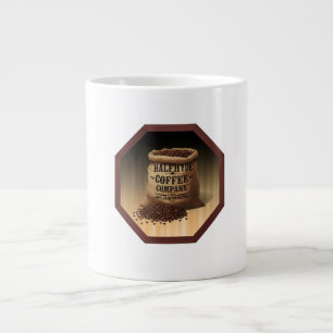 Grande Tasse Grand Sac en Toile de Jute Avec Étiquette Pour Hal