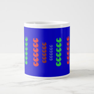 Grande Tasse Grandes formes motifs sur bleu royal