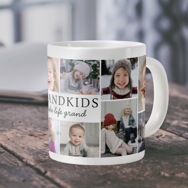 Grande Tasse Grandkids Make Life Grand Photo Collage Keepsake (Créateur téléchargé)