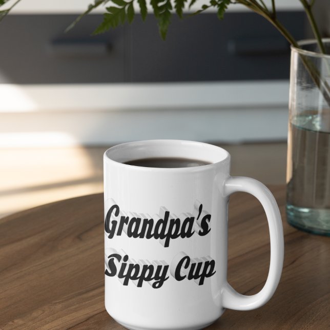 Grande Tasse Grandpa drôle café citation noir (Créateur téléchargé)