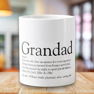 Grande Tasse Grandpa Grandpa Noir et Blanc Définition