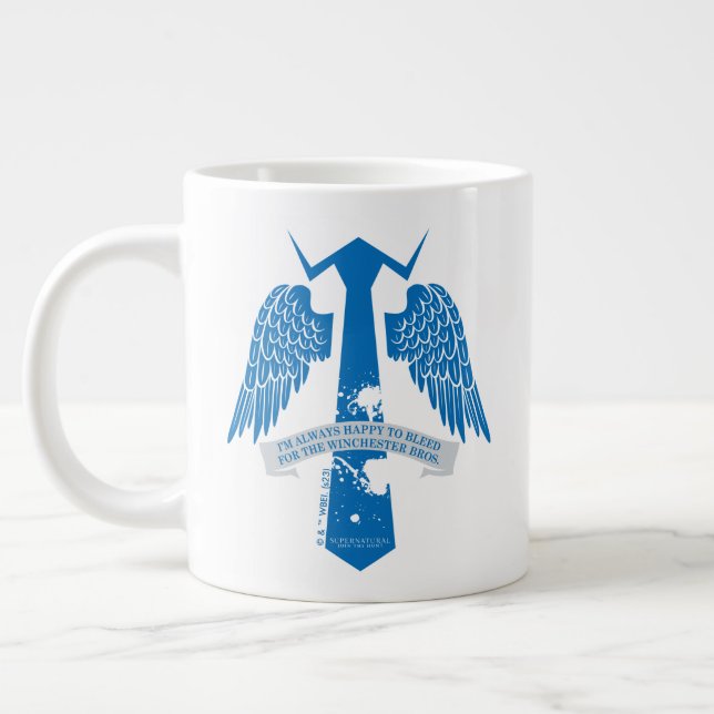 Grande Tasse Graphique de citation de Cravate de Castiel surnat (Gauche)
