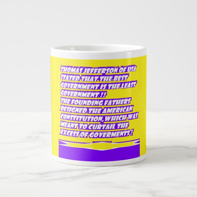 Grande Tasse Graphique de message de mots sur AMERICA (Devant)