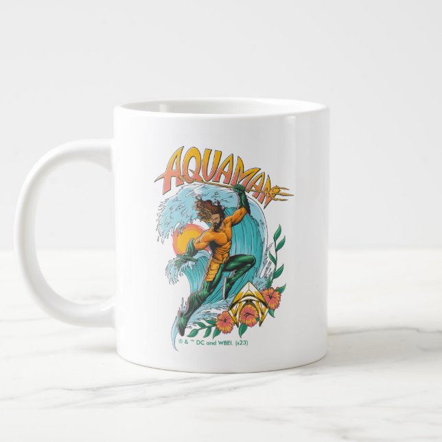 Grande Tasse Graphique du Surf de levage Aquaman et Trident (Gauche)