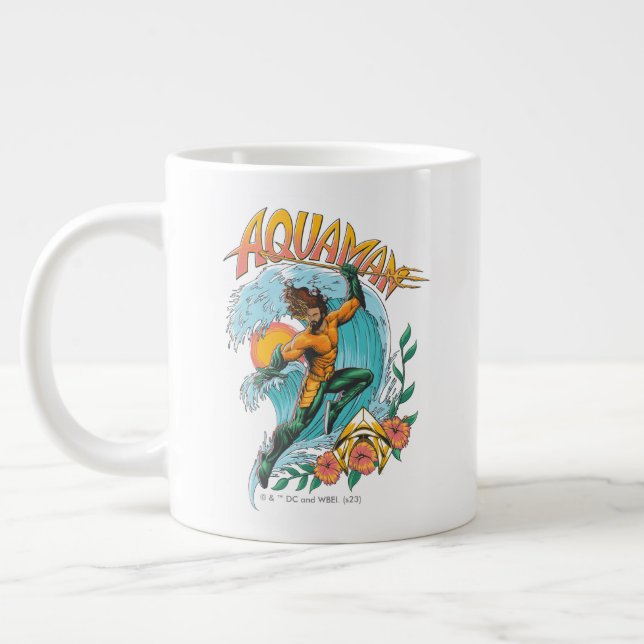 Grande Tasse Graphique du Surf de levage Aquaman et Trident (Gauche)