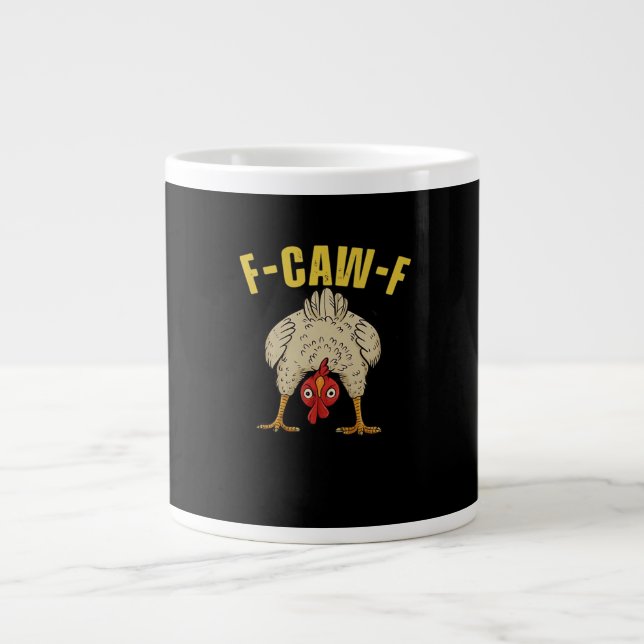 Grande Tasse Graphisme d'art essentiel de F-Caw-F-Poulet (Devant)