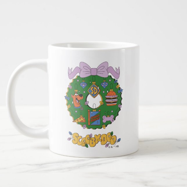 Grande Tasse Graphisme de couronne de snacks de Noël de Scooby- (Gauche)