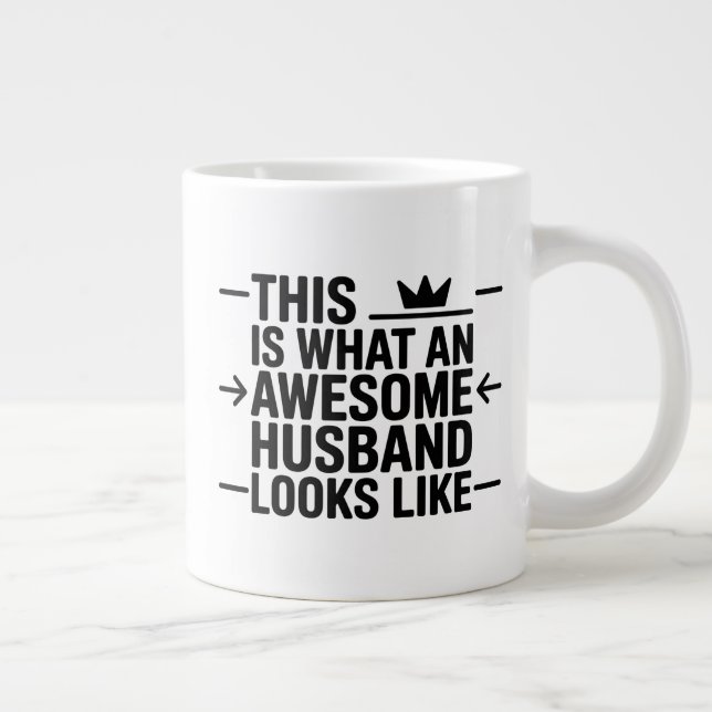 Grande Tasse Graphisme de typographie Awesome Husband (Droite)