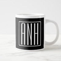 Gras moderne 3 initiales Monogramme | Blanc sur no