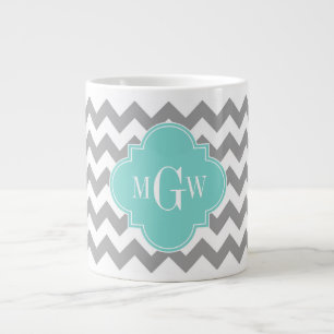 Grande Tasse Gray Wht Chevron