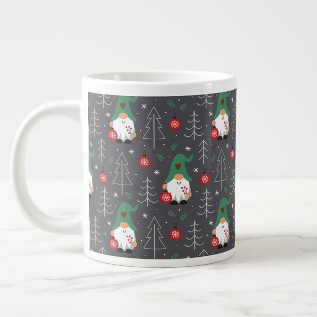 Grande Tasse Green Gnome Arbre de Noël Motif (Gauche)