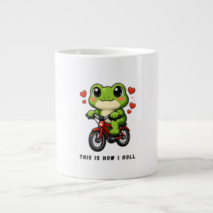 Grande Tasse Grenouille Mignonne à Vélo   Art de Grenouille Kaw