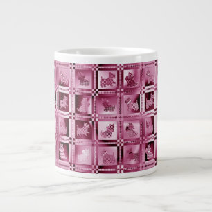 Grande Tasse Grille de chiots écossais à motifs