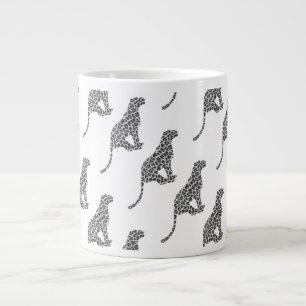 Grande Tasse Gris léopard et silhouette grise clair