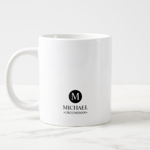Grande Tasse Groomsmen Personnalisé Classique Monogramme et nom