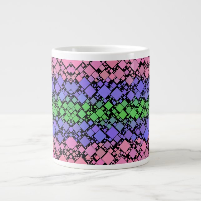 Grande Tasse Groovy Boho Rétro Mod Géométrique Fierté Trigender (Devant)