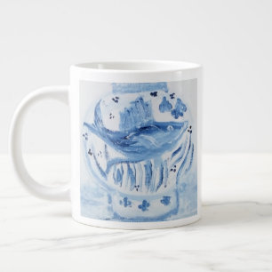 Grande Tasse Gros grenouilles à gingembre bleu et blanc