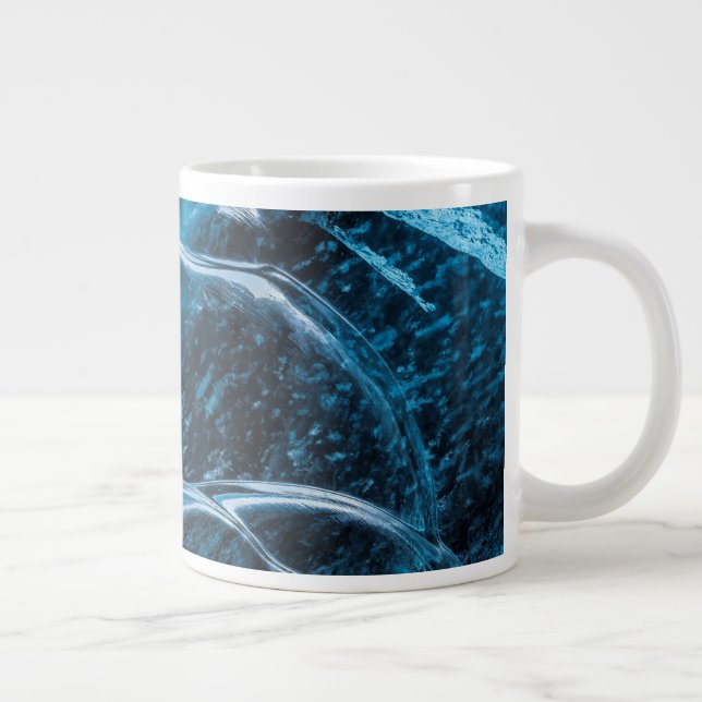 Grande Tasse Gros plan sur des murs de glace bleue (Droite)