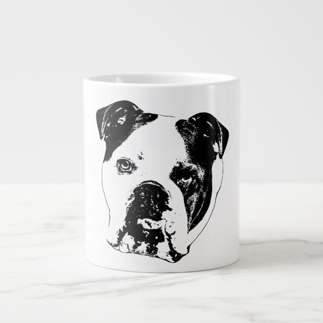 Grande Tasse Gros Plans De Fêtes De Bulldog (Devant)