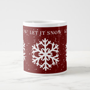 Grande Tasse Gros Snowflake Blanc, LAISSEZ-LE NEIGER