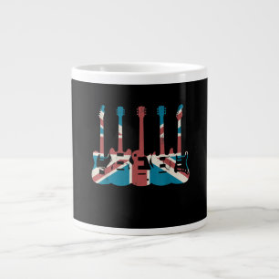 Grande Tasse Guitare vintage Grande-Bretagne Drapeau - Guitare