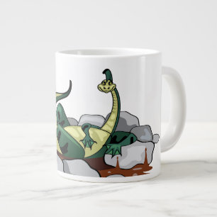 Grande Tasse Hadrosaurus Se Détendre Dans Un Jacuzzi.