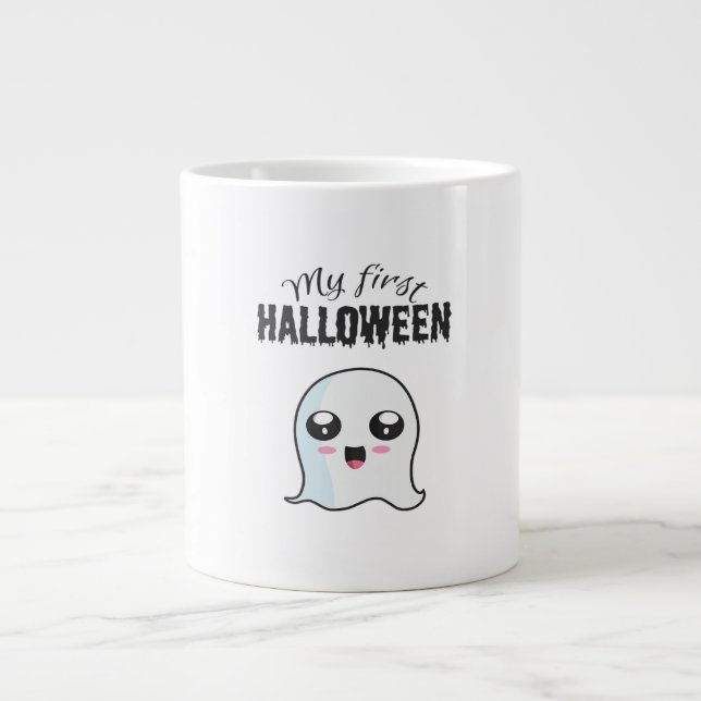 Grande Tasse Halloween mignonne Boo nouveau-né bébé fille premi (Devant)