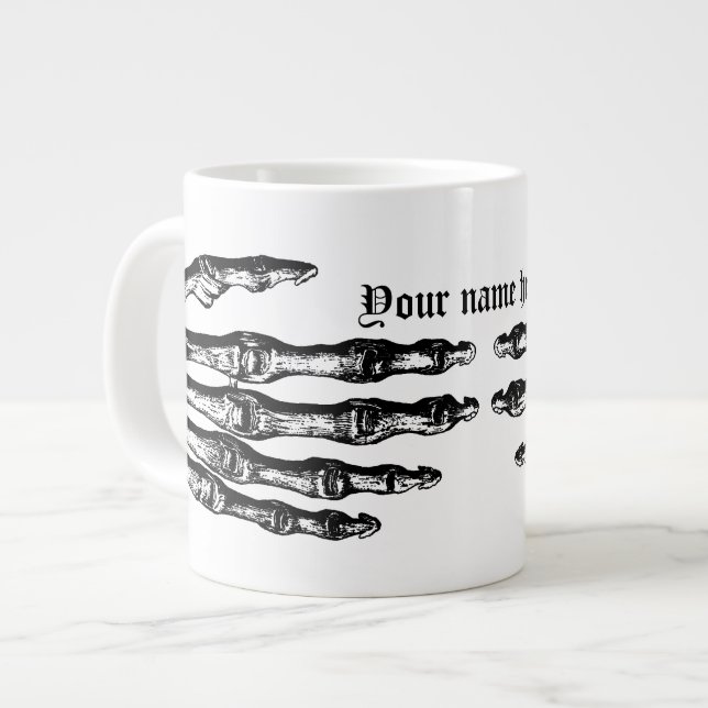 Grande Tasse Halloween squelettique amusant (Devant gauche)