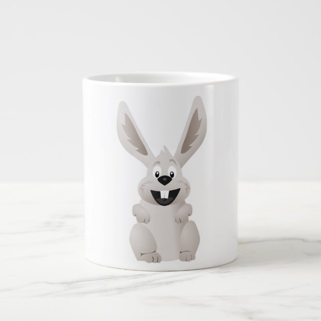GRANDE TASSE "HAPPY EASTER" BUNNY GRIS (Devant)
