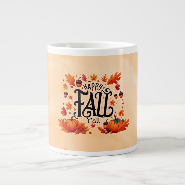 Grande Tasse Happy Fall Y'all classique (Devant)